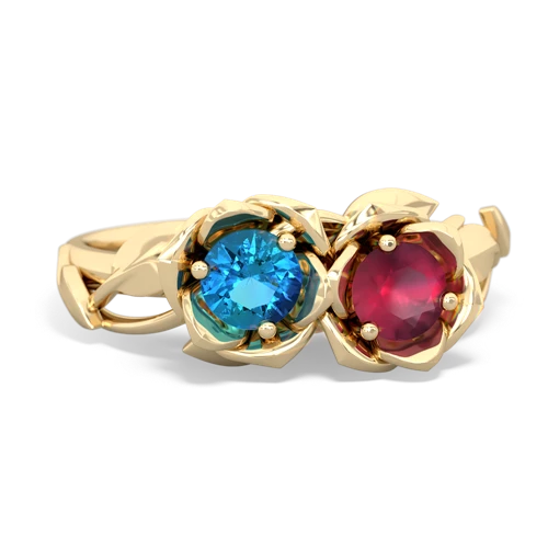 london topaz-ruby roses ring