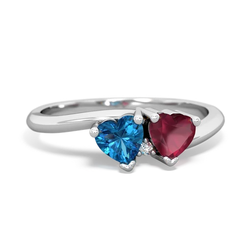 london topaz-ruby sweethearts promise ring