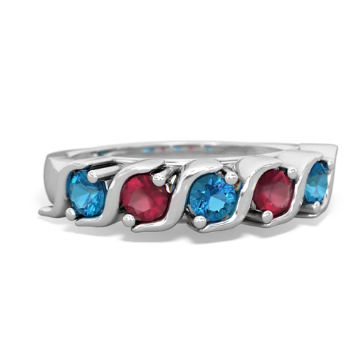 london topaz-ruby timeless ring