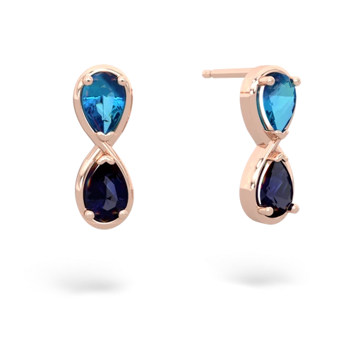 london topaz-sapphire infinity earrings