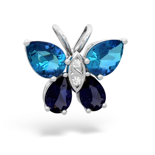 london topaz-sapphire butterfly pendant