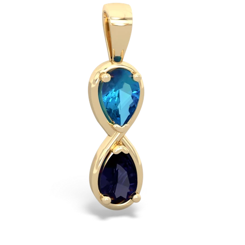 London Topaz Genuine London Blue Topaz with Genuine Sapphire Infinity pendant Pendant