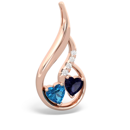 london topaz-sapphire keepsake swirl pendant