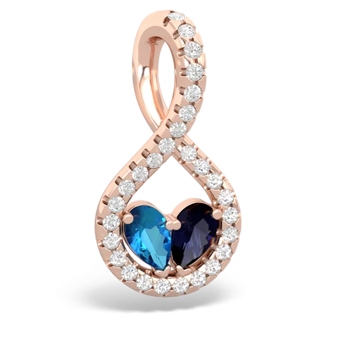 london topaz-sapphire pave twist pendant