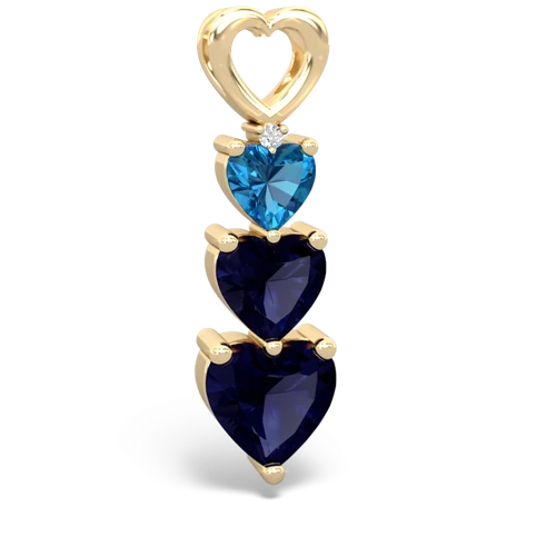 London Topaz Genuine London Blue Topaz with Genuine Sapphire and Genuine Ruby Past Present Future pendant Pendant