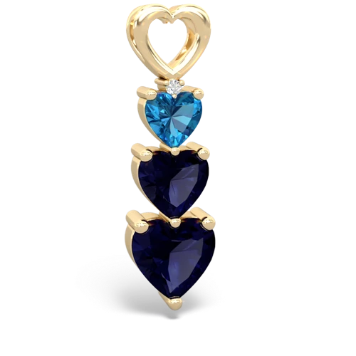 London Topaz Genuine London Blue Topaz with Genuine Sapphire and Lab Created Emerald Past Present Future pendant Pendant