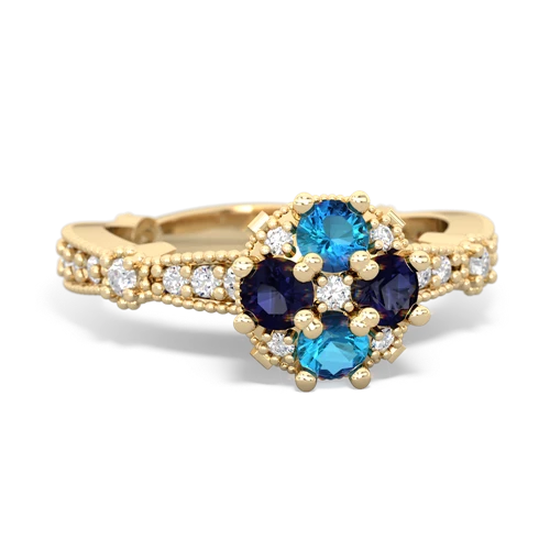 london topaz-sapphire art deco engagement ring