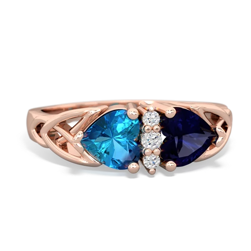 london topaz-sapphire celtic ring