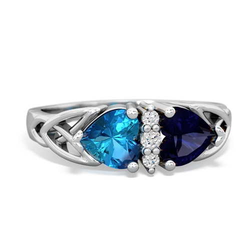 london topaz-sapphire celtic ring