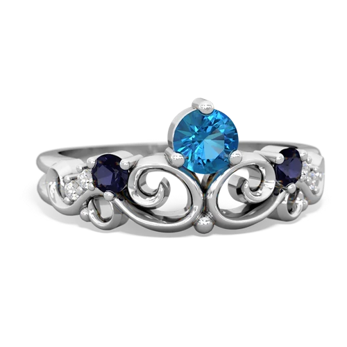 London Topaz Genuine London Blue Topaz with Genuine Sapphire and  Crown Keepsake ring Ring