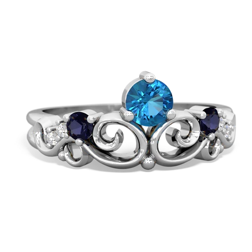 london topaz-sapphire crown keepsake ring