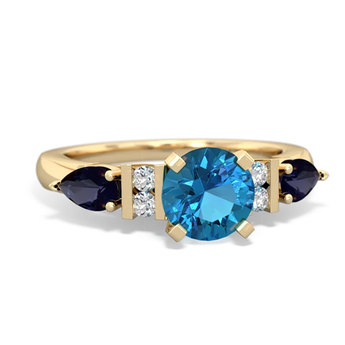 London Topaz Genuine London Blue Topaz with Genuine Sapphire and Lab Created Pink Sapphire Engagement ring Ring