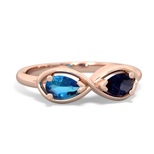 London Topaz Genuine London Blue Topaz with Genuine Sapphire Infinity ring Ring