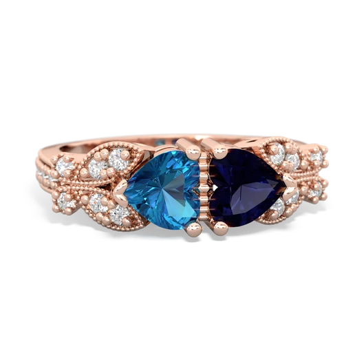 london topaz-sapphire keepsake butterfly ring