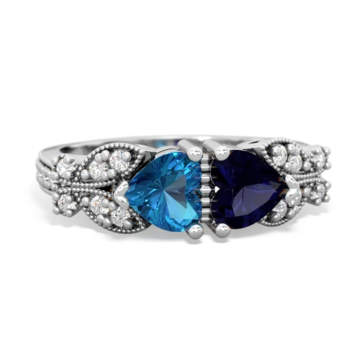 london topaz-sapphire keepsake butterfly ring