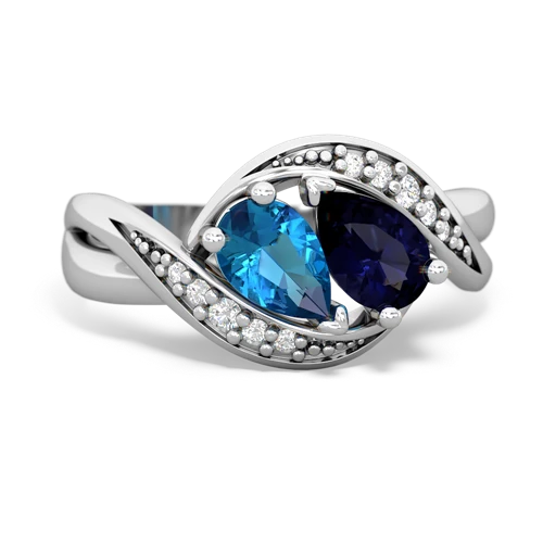 London Topaz Genuine London Blue Topaz with Genuine Sapphire Summer Winds ring Ring