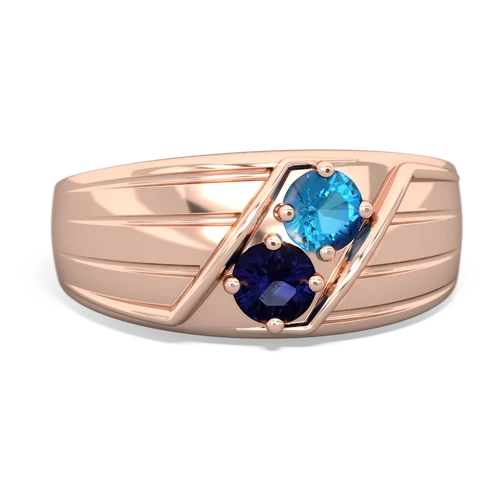 london topaz-sapphire mens ring