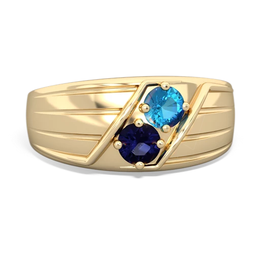 london topaz-sapphire mens ring