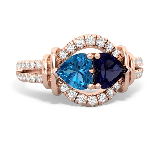 london topaz-sapphire pave keepsake ring