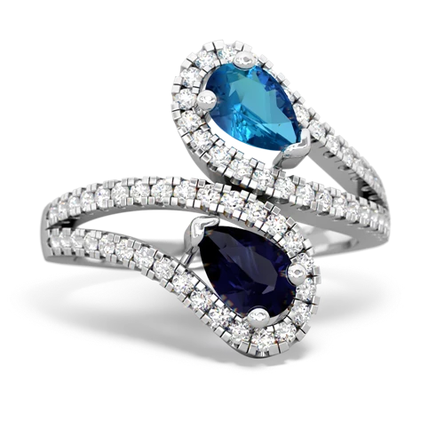 london topaz-sapphire pave swirls ring