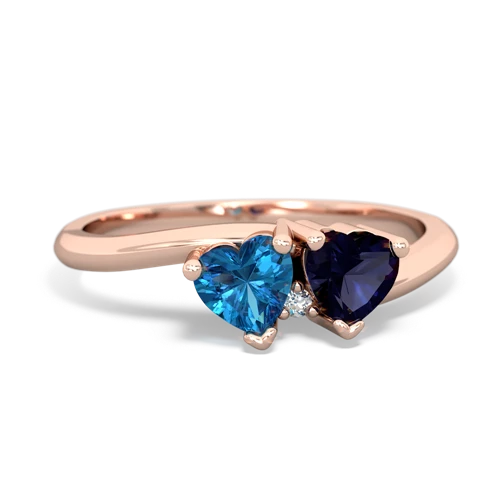 London Topaz Genuine London Blue Topaz with Genuine Sapphire Sweetheart's Promise ring Ring