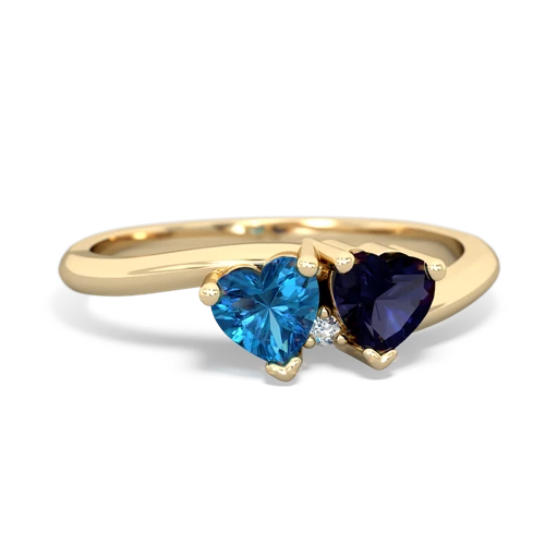 london topaz-sapphire sweethearts promise ring