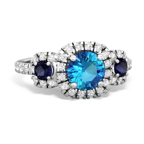 london topaz-sapphire three stone regal ring