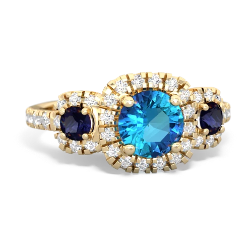 london topaz-sapphire three stone regal ring