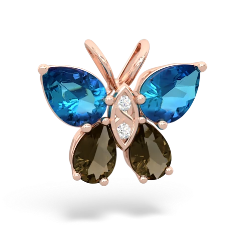 london topaz-smoky quartz butterfly pendant