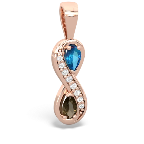 london topaz-smoky quartz keepsake infinity pendant