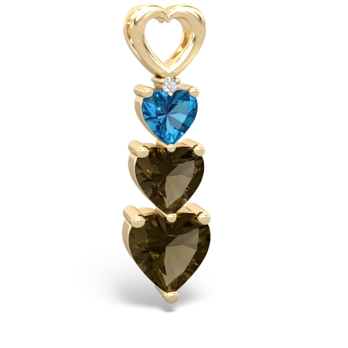 London Topaz Genuine London Blue Topaz with Genuine Smoky Quartz and Genuine Sapphire Past Present Future pendant Pendant