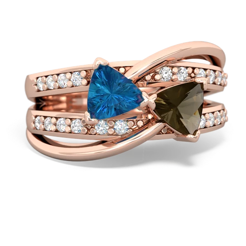 london topaz-smoky quartz couture ring