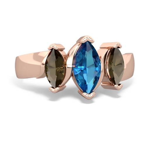 london topaz-smoky quartz keepsake ring