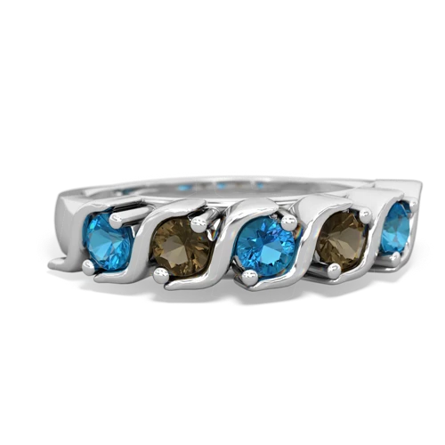 london topaz-smoky quartz timeless ring