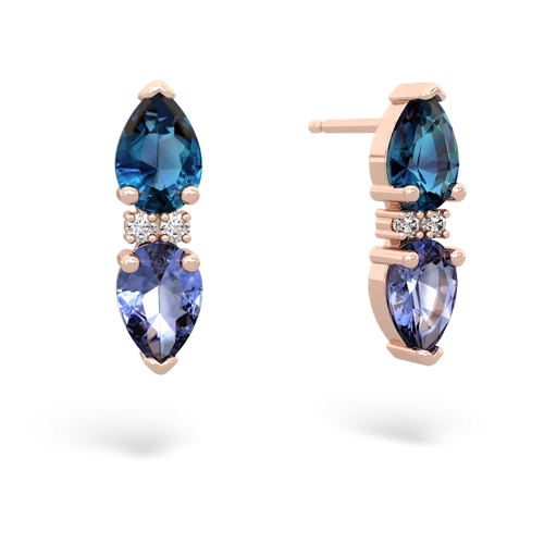 london topaz-tanzanite bowtie earrings