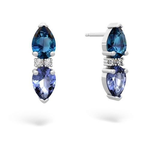 london topaz-tanzanite bowtie earrings