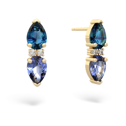 london topaz-tanzanite bowtie earrings