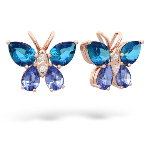 london topaz-tanzanite butterfly earrings