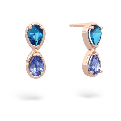 london topaz-tanzanite infinity earrings