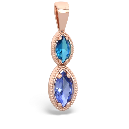 london topaz-tanzanite antique milgrain pendant