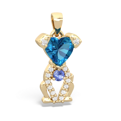 london topaz-tanzanite birthstone puppy pendant