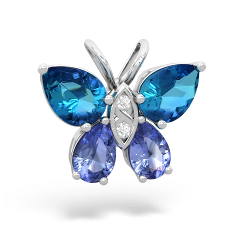 london topaz-tanzanite butterfly pendant