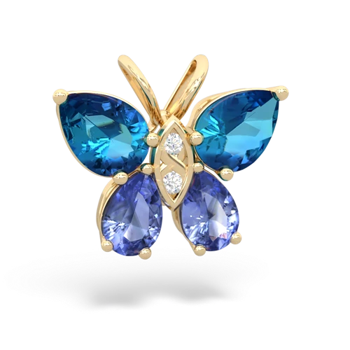 london topaz-tanzanite butterfly pendant