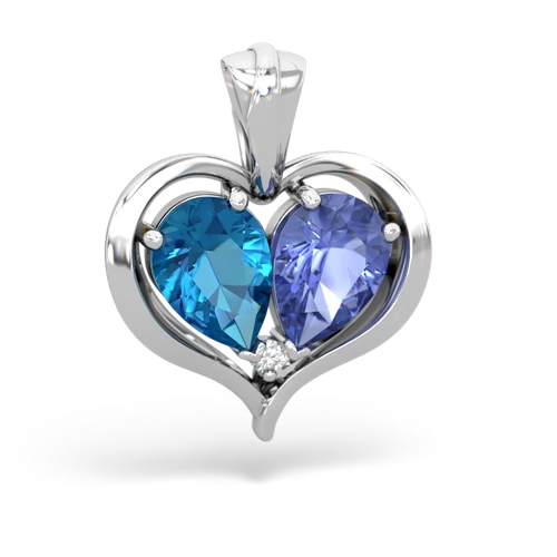 london topaz-tanzanite half heart whole pendant