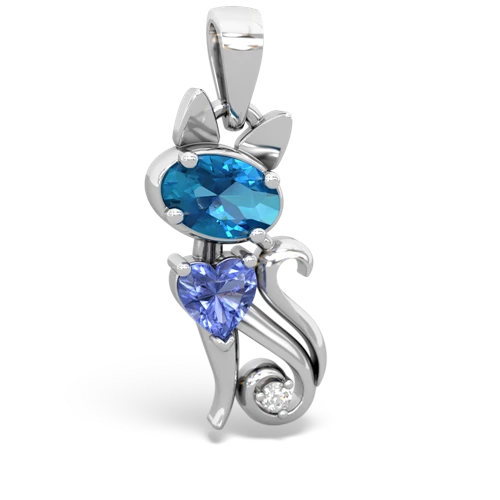 london topaz-tanzanite kitten pendant