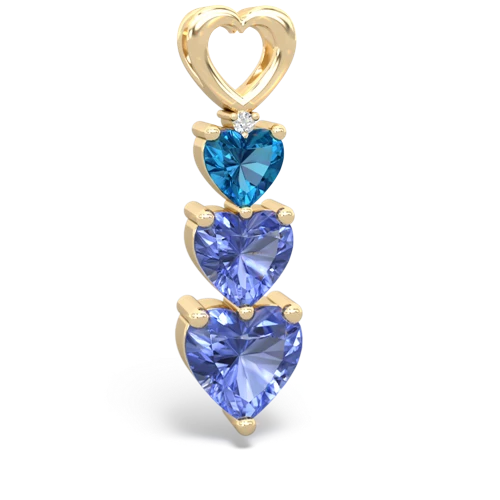 London Topaz Genuine London Blue Topaz with Genuine Tanzanite and Genuine Garnet Past Present Future pendant Pendant