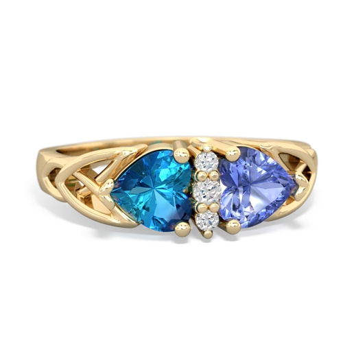 london topaz-tanzanite celtic ring