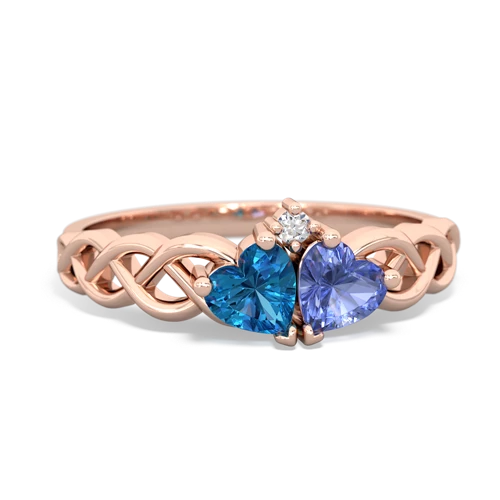 london topaz-tanzanite celtic braid ring