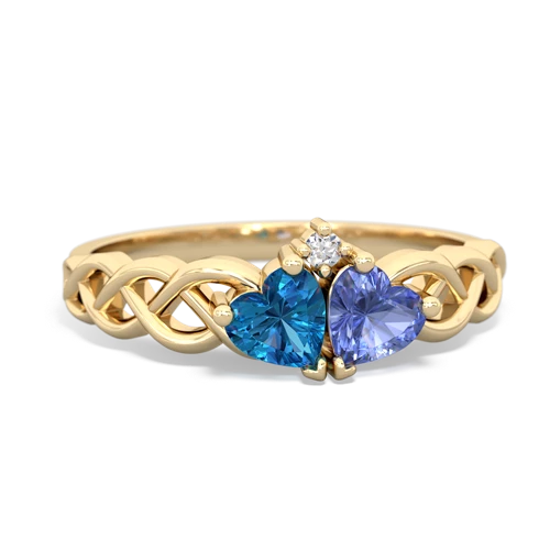 london topaz-tanzanite celtic braid ring