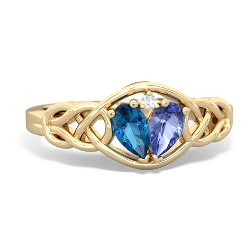 london topaz-tanzanite celtic knot ring